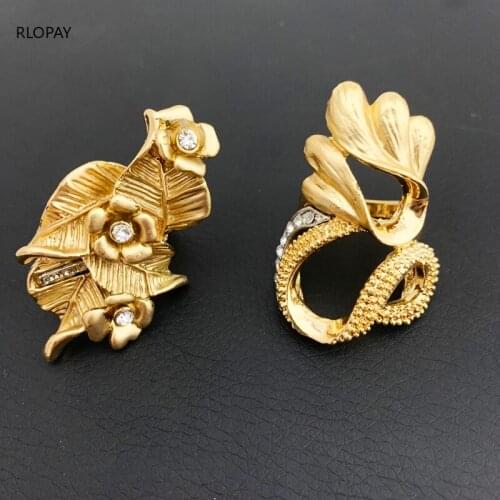 New Ethnic Engagement Rings for Women Luxury Gold Flower Wedding Ring for Women Arabic Jewelry Rings Gift for Men