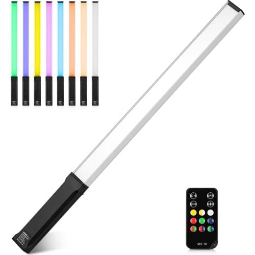 Handheld RGB LED Light Wand Rechargeable Photography Light Stick 10 Lighting Modes 3200-5600K for Studio Outdoor Video Shooting