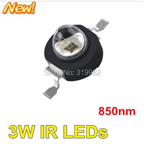 500pcs/lot LED IR Diode 3W 850nm red storm Far Emitter Diode Chip Beads Ball Infrared IR Deep Red CCTV Camera Night Vision LEDs