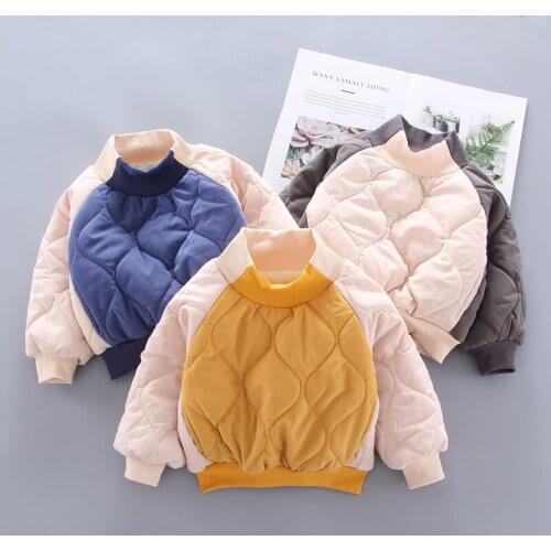 1-5Years Unisex Kids Girl Sweater Plus Velvet&Thicken Fall Winter Warm Baby Boys Clothes Tops O-neck Casual Girl Jacket