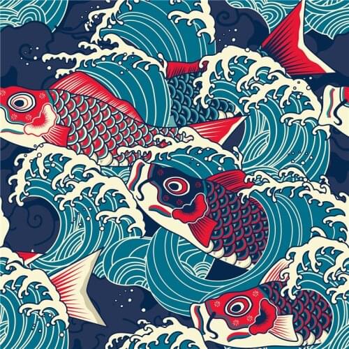 Spandex swimsuit fabric custom rooster shark pattern digital printing stretch bikini swimsuit fabric sewing garment material W2