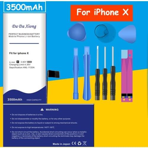 3500mAh High Capacity for iPhone X High Quality Replacement Battery + Free Tools