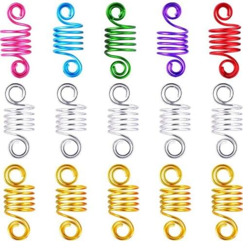 10Pcs/Pack Adjustable Golden Charms Hair Braid Dreadlock Beads Clips Cuffs Rings Jewelry Dread Charm Dreadlock Accessories