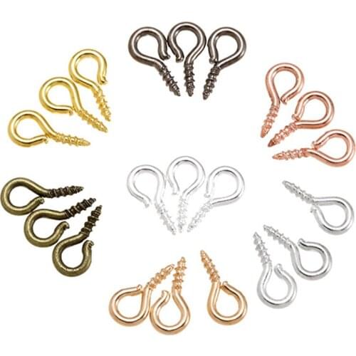 200pcs Tiny Mini Metal Claw Nails Eye Pins Hooks Eyelets Screw Clasps Hooks Jewelry Findings For DIY Making Accessories
