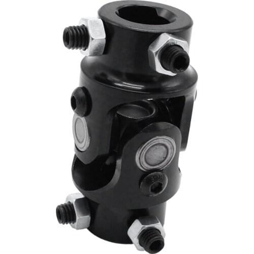 3/4Inch DD x 3/4Inch DD Black Powder Coated Universal Steering Shaft U Joint Coupler Car Accessories