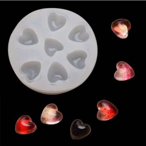 3D Heart Shape Pendant Epoxy Resin Silicone Mold Mini Heart Soap Wax Mold Tools A0NF