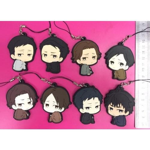 8pcs/lot Joker game Original Japanese anime figure rubber mobile phone charms/keychain/strap G993