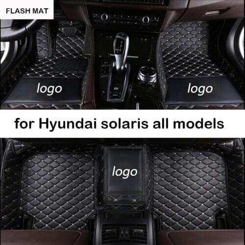 Custom LOGO car floor mats for hyundai solaris hyundai creta elantra elantra santa fe tucson ix25 ix35 auto accessories car mats