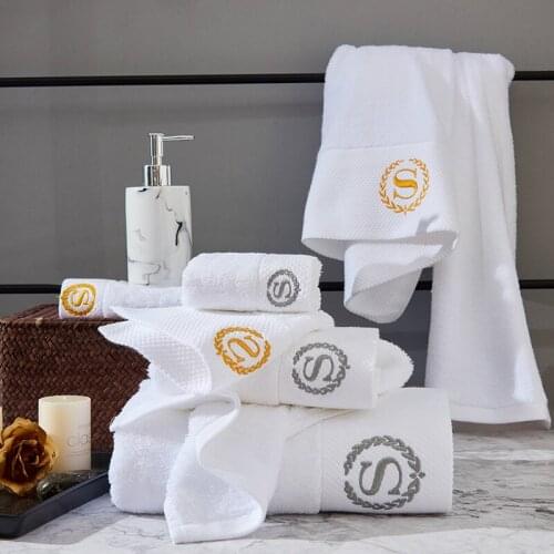 High quality cotton embroidered bath towel sets