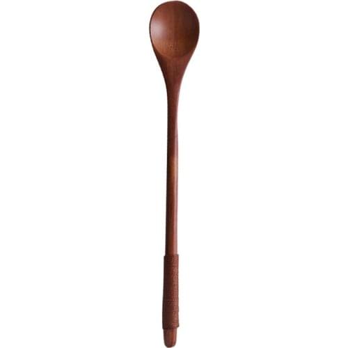 Wooden Spoon Coffee Stirring Rod Tea Dessert Spoon Long Handle Mixing Soup Spoon Tableware High Quality Kitchen Supplies