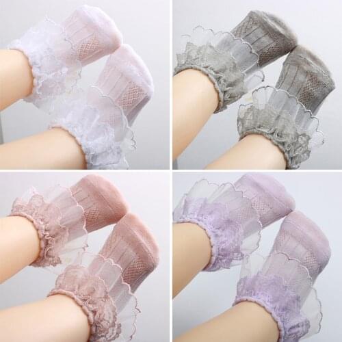 Lace Newborn Baby Socks Summer Mesh Baby Girl Socks Breathable Flower Princess Infant Toddler Floor Socks Sokken 0-1Y