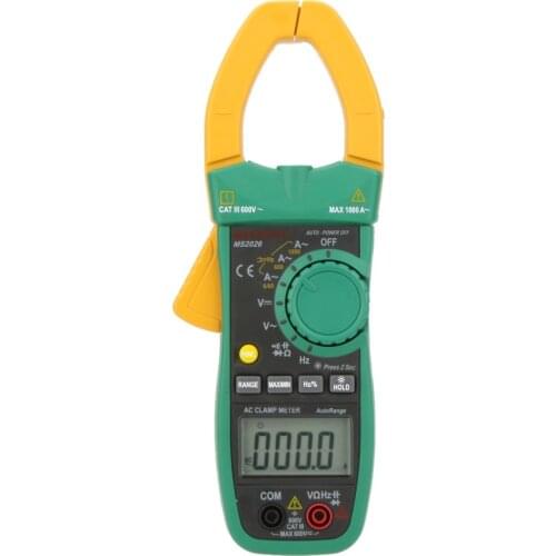 MASTECH MS2026 Digital AC Current Clamp Meter Auto Range Ammeter Voltmeter Ohmmeter w/ Capacitance & Frequency Test