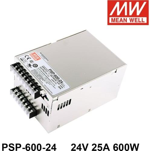 Mean Well PSP-600-24 88-264V AC TO DC 24V 25A 600W Single Output Switching Power Supply with PFC and Parallel Function