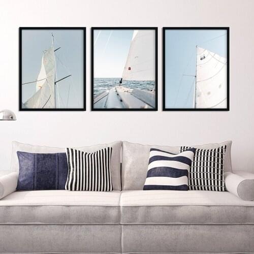 Minimalist Sailing Sky Yacht Abstract Canvas Painting Home Art Posters Bedroom Corridor Stickers Nordic Decoration