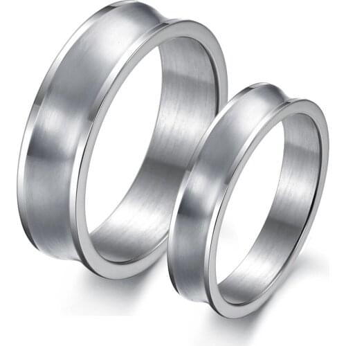 Fashion Jewelry Hot Sale 316L Stainless Steel Rings Men/womens Circle Simple Couple Rings Wedding Rings Engagement Rings GJ357