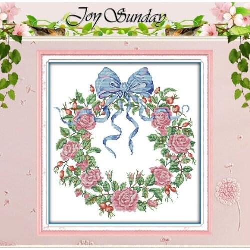 Rose Garland Patterns Counted Cross Stitch DIY 11CT Printed 14CT Cross Stitch Set Chinese Cross-stitch Kit Embroidery Needlework