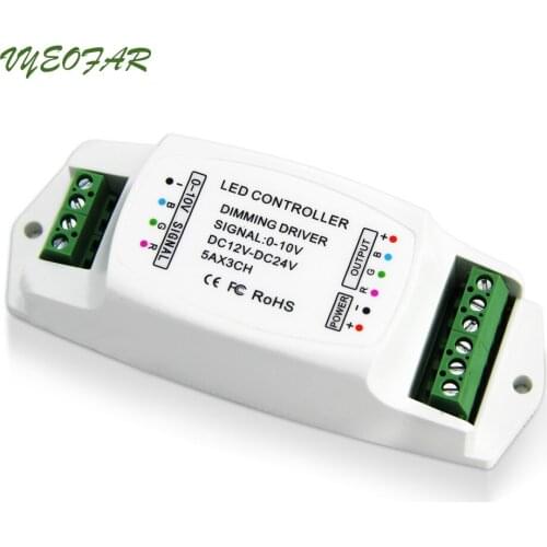 New LED Dimming Driver 5A*3CH 15A 3 Channel 0-10V LED Power Driver,Constant Voltage PWM Driver 10A 1 Channel Dimming Driver