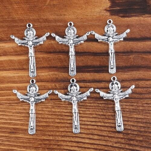 Wholesale cross-shaped metal zinc alloy pendant necklace DIY handmade zinc alloy necklace pendant jewelry accessories25*35mm