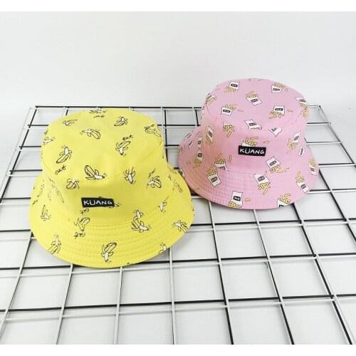 Bucket cap Man Women Unisex cotton Banana Hat Bob Caps Hip Hop outdoor sports Summer ladies Beach Sun Fishing Bucket Hats