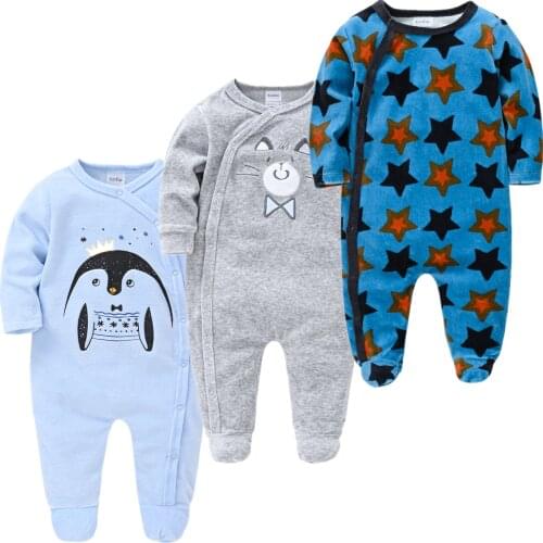 Infant Pajamas Baby Boys Clothing Roupas Bebe De Jumpsuit Cartoon Sleepwear Autumn 3PCS Nightwear Newborn Baby Pajamas Set