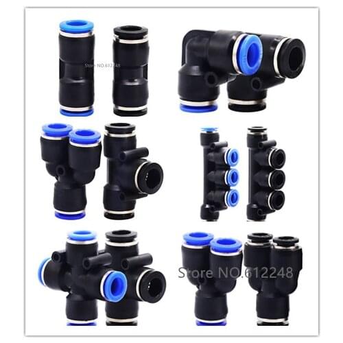 100PCS PU PE PY PV PK PZA Pneumatic Components PU Air Pipe Quick Plug Connector PY12 PY16 PE4 PE6 PE8 PE12 PE16 PK4 PK6 PK8 PK12