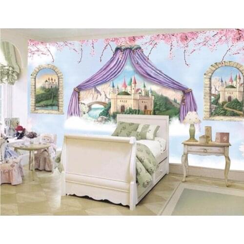 Custom photo mural 3d wallpaper Fantasy castles children room Setting wall decor painting 3d wall murals wallpaper for walls 3 d
