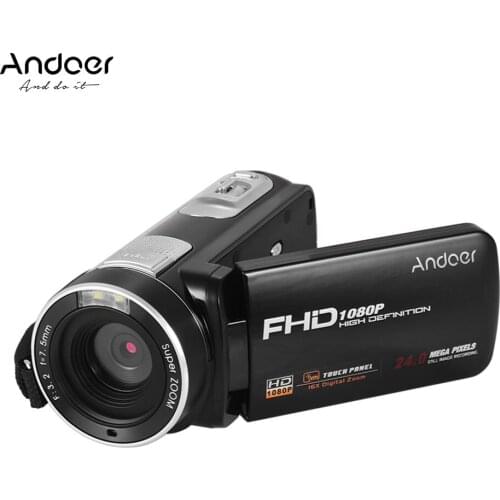 Andoer Portable FHD 1080P Digital Video Camera Camcorder DV Recorder 24MP 16X Digital Zoom Supports Anti-shake Remote Control