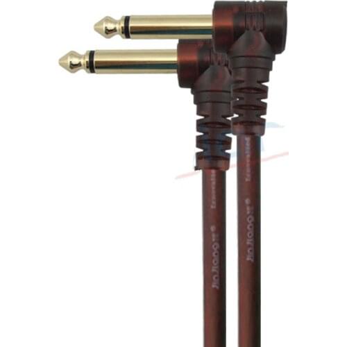 Gold plated joint 6.3/6.35/6.5 to 6.3 6.5 Male - Male elbow Audio line cable anti-interference transmission signal