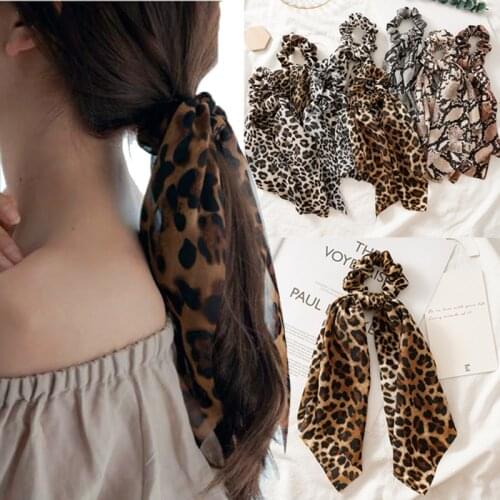 Woman Leopard Scrunchies for Woman Spring Hair Ties Girls Hair Band Women Hair Accessories Ornaments Rubber Band Hairband