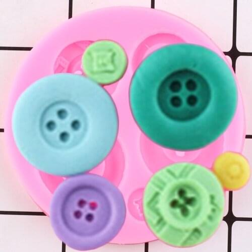 Buttons Cake Border Silicone Mold DIY Fondant Chocolate Molds Candy Resin Clay Mould Cake Decorating Tools Cookie Baking