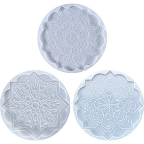 Silicone Diy Homemade Mold Coaster Crystal Dripping Creative Silicone Mold Crystal Drip Placemat Mold for Diy Craft