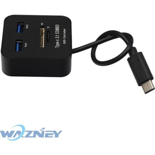 USB 3.1 Type C USB-C Multiple 2 Port HUB TF SD Card Reader Adapter usb otg combo 2usb+sd