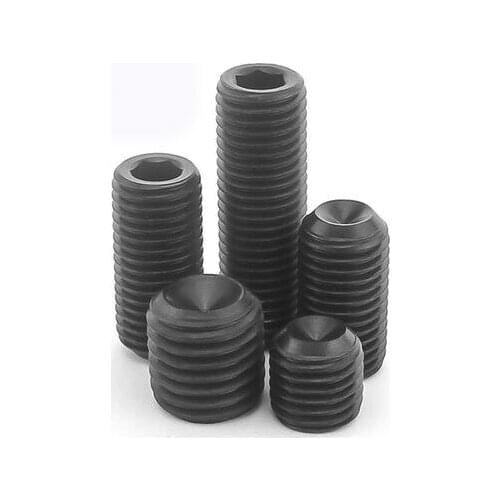 5pcs 1/2-12 allen concave end screws inner hexagon screw headless bolts machine rice bolt 12.9 class high strength black