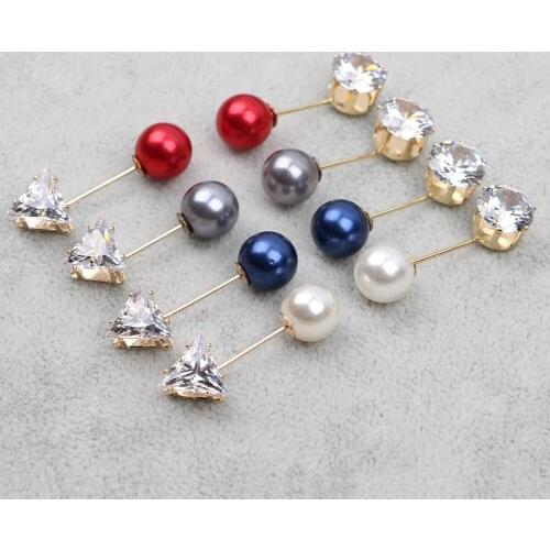 1Pcs Womens Fashion Brooch Pearl Brooch Pins Badge Sweater Coat Decorative Jewelry Pin Brooches For Women Pearl Crystal Brooch