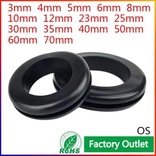 10/50pcsDouble Sided Protect Rubber Grommet Ring6/12/23/25/30/35/40/50/60mm OS Non-toxic Odorless Rubber Gasket For Protect Wire