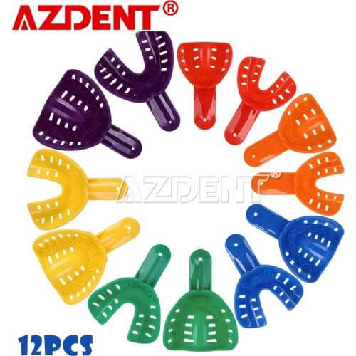 12pcs/Set Childrens and Adults Dental Impression Trays Plastic Teeth Holder Trays Tools