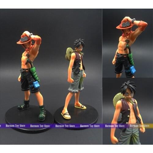 2PCS/lot 15.5CM-17CM Japanese anime figure One Piece action figure Monkey.D.Luffy Portagas D Ace One Piece Luffy Toys Gifts