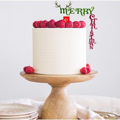 2021 Merry Christmas Happy New Year Acrylic Cake Topper Creative Vertical Cake Topper For Xmas New Year Party Cake Decorations