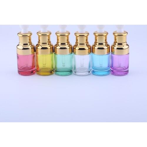 6pcs 30Ml Glass Dropper Bottle Empty Cosmetic Packaging Container Vials Essential Oil Bottles 6 Colors