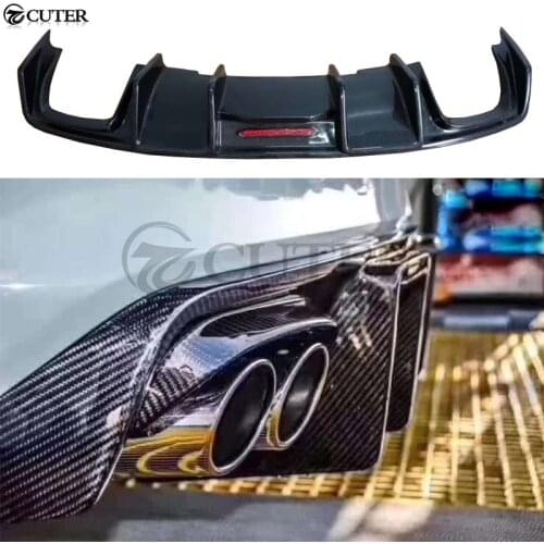 A4 B8.5 S4 carbon fiber rear bumper diffuser lip with LED lights for Audi A4 B8.5 S4 car boby kit 13-16