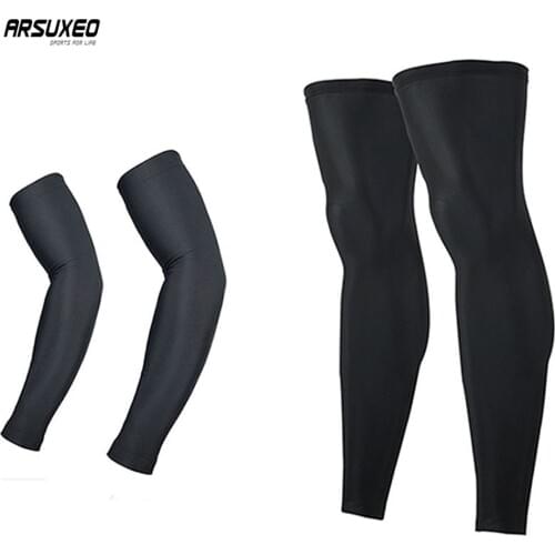 ARSUXEO Cycling Sleeves MTB Bike Sleeves Arm warmer+Legwarmers UV Protection Sleeves Jogging Golf Arm Sleeves Leggings