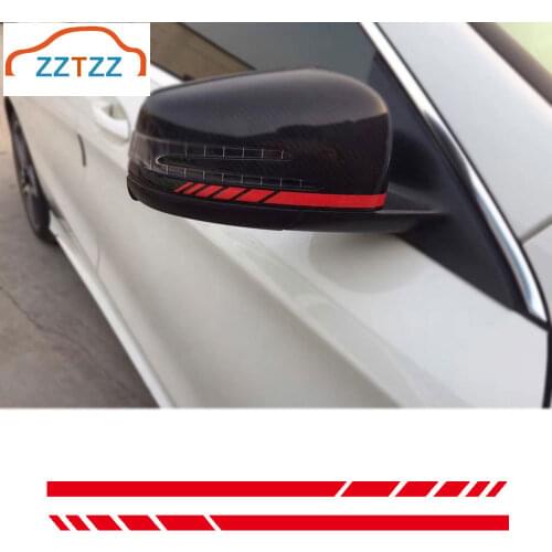 1Pair Car Rear View Mirror Sticker Reflective Decal Vinyl Sticker Decal Stripe Sticker for A C E Class W204 W212