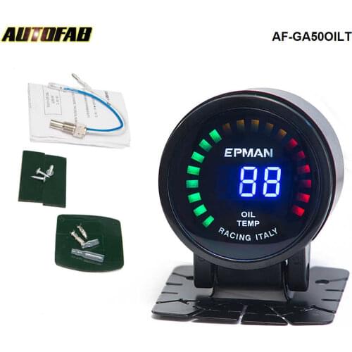Car Motor Auto 2"52mm Digital Smoked 20 LED Digital Oil Temperature Temp Meter W' Sensor For Honda crv AF-GA50OILT