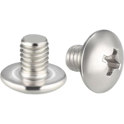 Uxcell Machine Screws, M6x8mm Phillips Truss Head Screw, 304 Stainless Steel, Fasteners Bolts 10Pcs