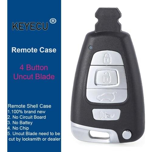 KEYECU Smart Proximity Remote Car Key Shell Case for Hyundai Veracruz 2007 2008 2009 2010 2011 2012, Fob 4 Buttons - 95440-3J600