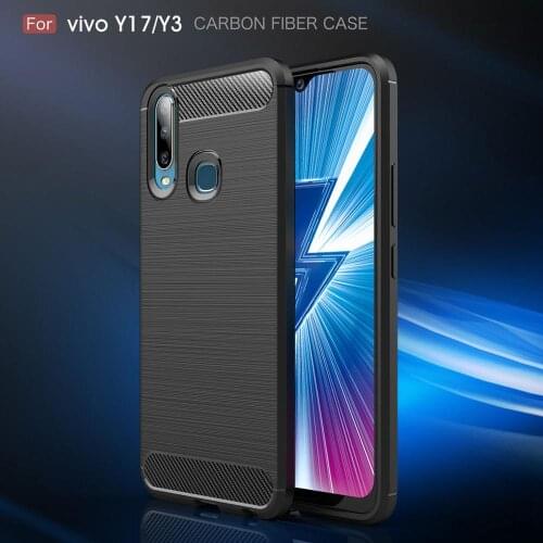 Vivo Y71/Y3 Case Soft Bumper Carbon Fiber Silicone Cover For Vivo V15/S1 V15 Pro Y83 Back Cover Case For Vivo Y71 Coque Fundas