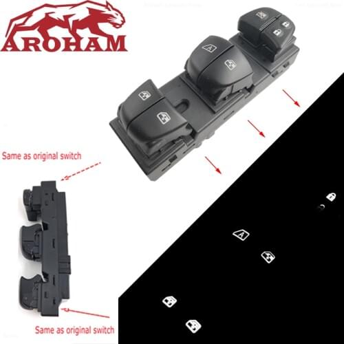 Electric Power Window Switch For Renault Kadjar electric window switch White light renault kadjar accessories styling 2017