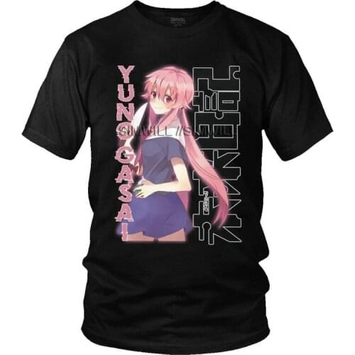 Future Diary Yuno Gasai Tshirt Men Streetwear Tee Tops Cotton T Shirts Short Sleeve Japan Anime Manga Mirai Nikki T-shirts Gift