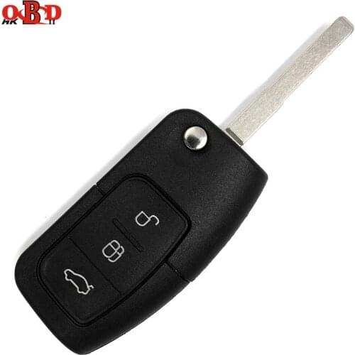 HKOBDII Remote Flip Key Fit For Ford Focus Mondeo C Max S Max Galaxy Fiesta Fob Remote Key 3 Button 433MHz 4D63,10pcs/lot