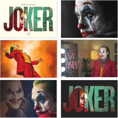 Canvas painting Classic Movie The Joker Metal Poster Put On A Happy Face Vintage Wall Sticker Bar Pub Cafe Home Decor Painting